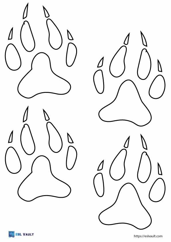 printable wolf paw template 4