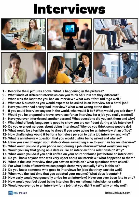 25 conversation questions about interviews