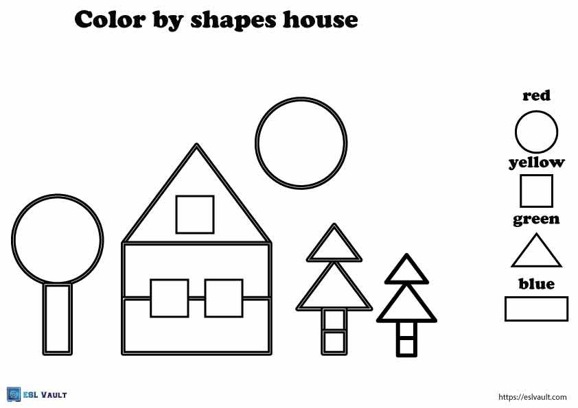 13 Free printable color by shapes worksheets (PDF)