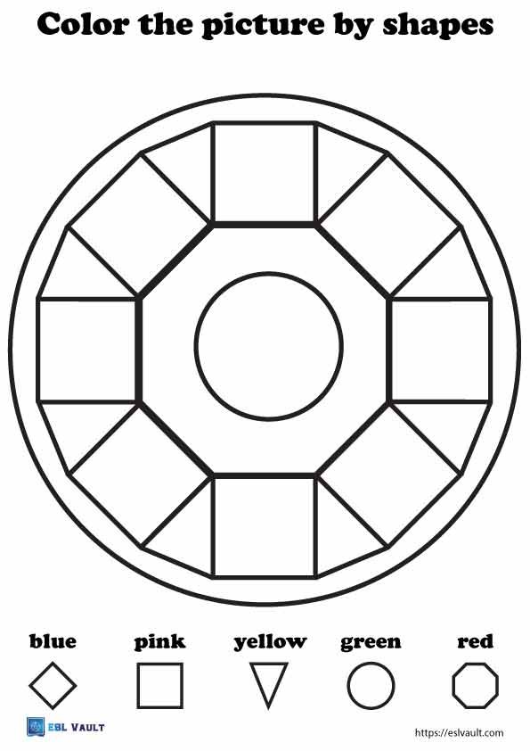free color by shape printable