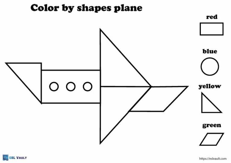 printable color by shape kindergarten