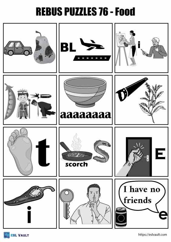 rebus puzzles 76 food
