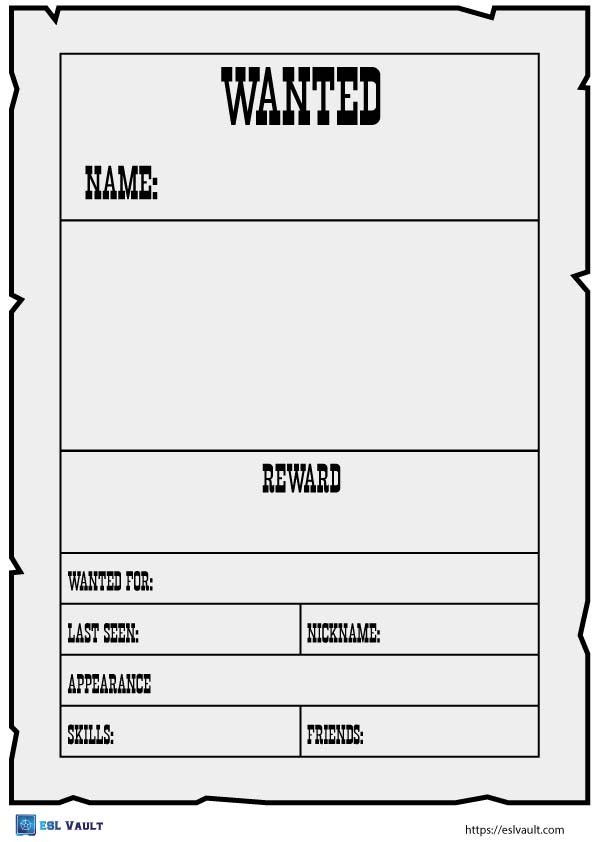 wanted poster template printable