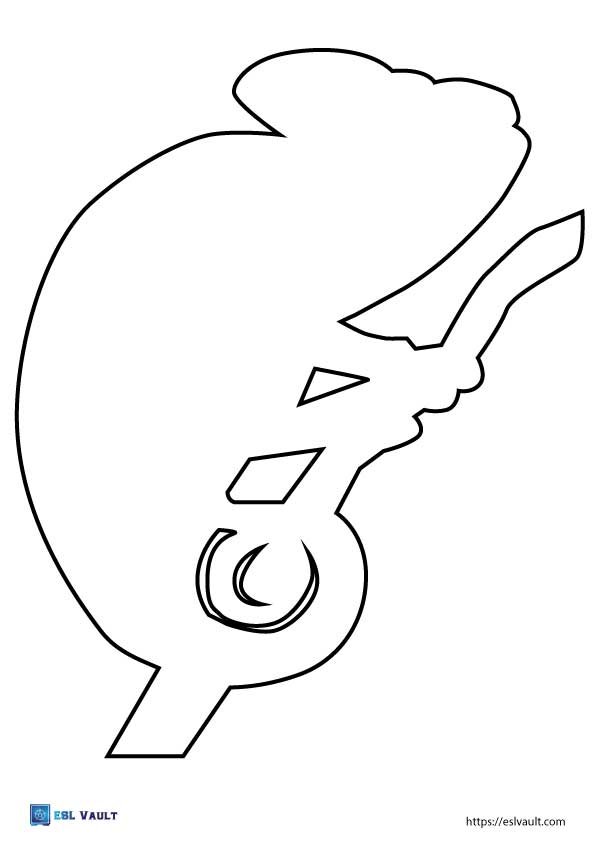 big chameleon lizard outline