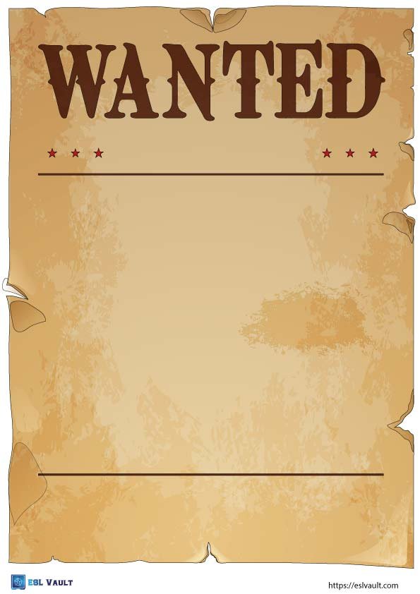 blank wanted poster template printable