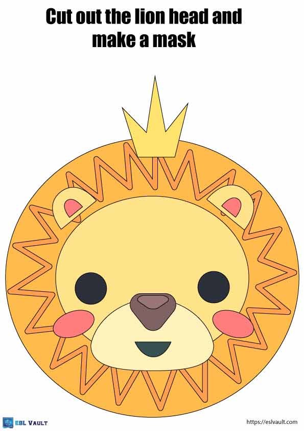 craft paper lion mask for kids