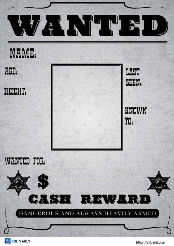 free printable wanted poster template