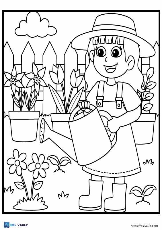 gardening coloring page