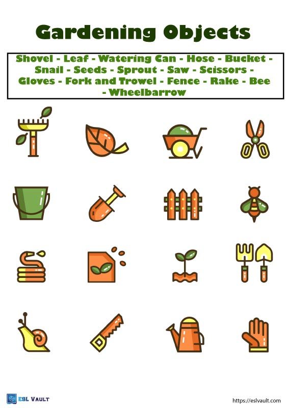 kids gardening vocabulary worksheet