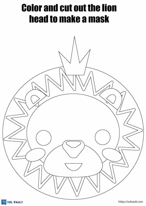 paper lion craft mask for kids