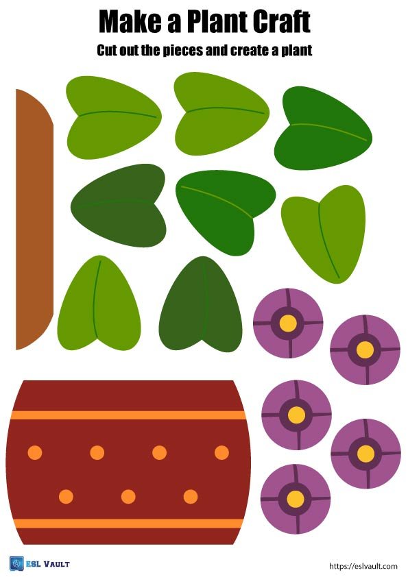 plant craft gardening worksheet for kids
