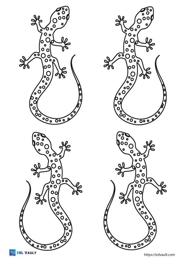 small spotted gecko lizard templates