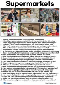 supermarkets conversation questions