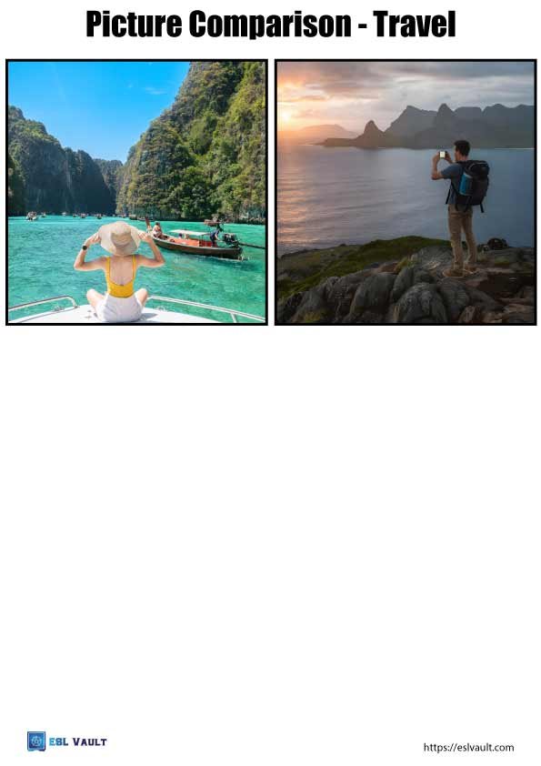 travel picture comparison worksheets