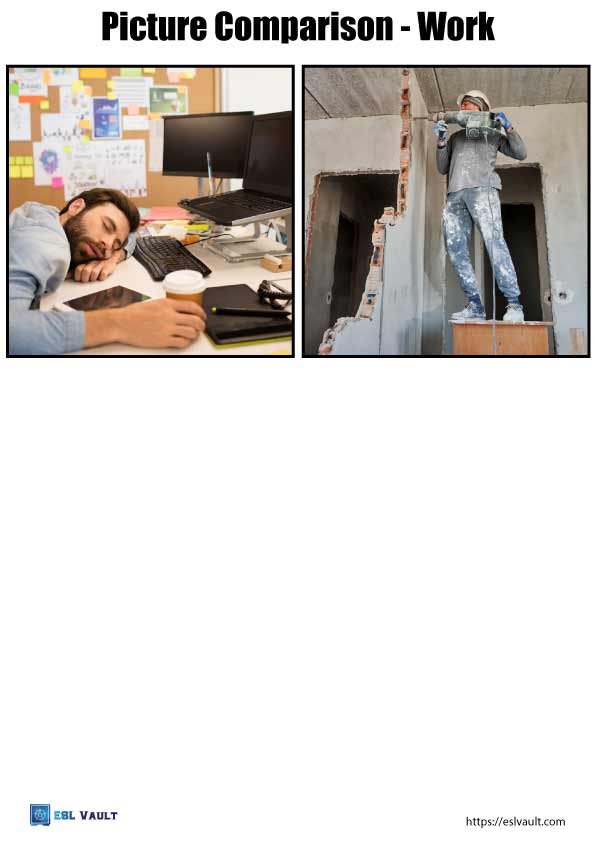 work picture comparison worksheet