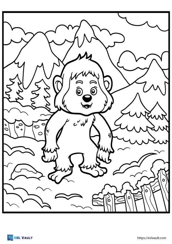 yeti coloring page for kids