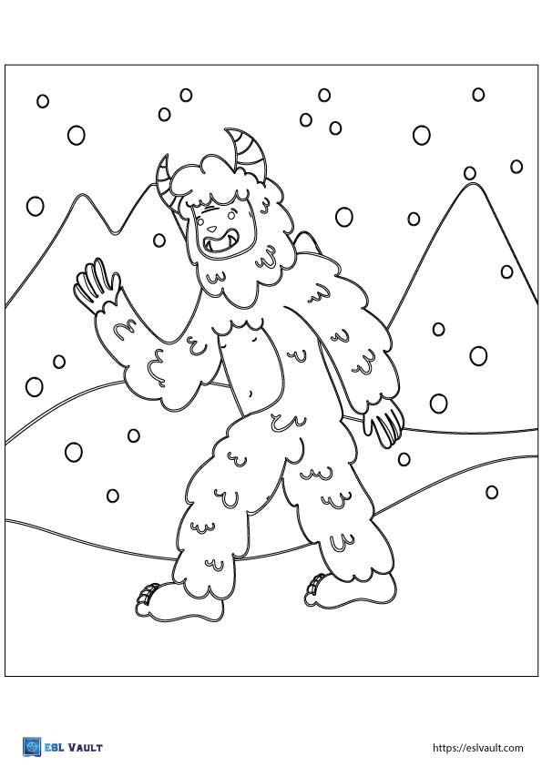 abominable snowman coloring page