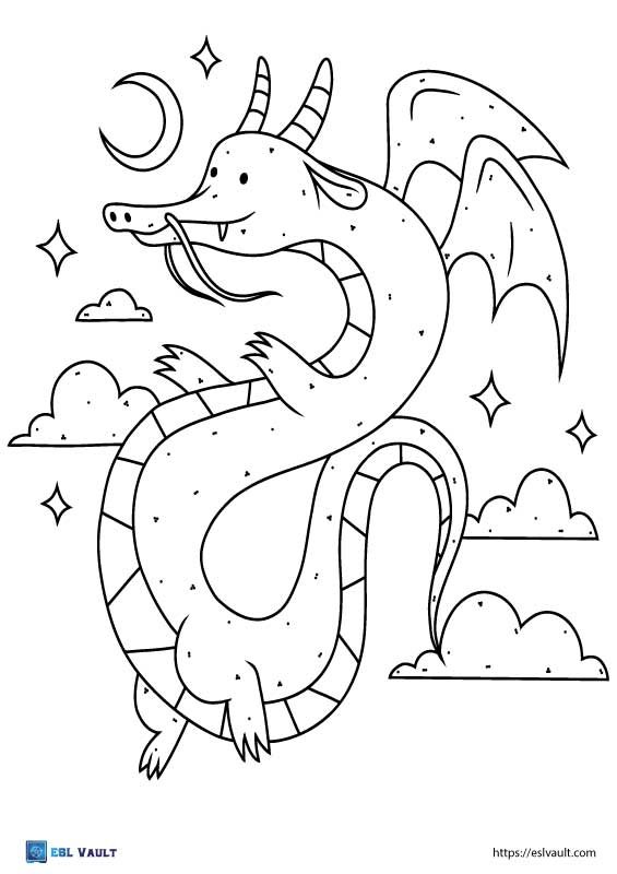 dragon coloring page for kids