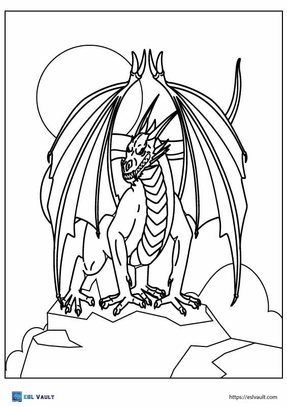 free printable dragon coloring page