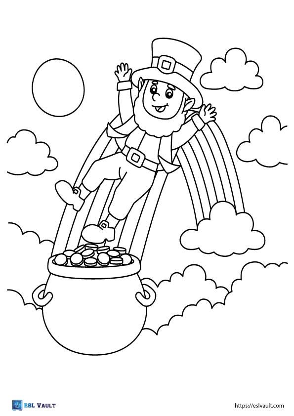 leprechaun coloring page for kids