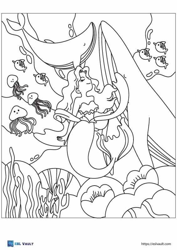 mermaid coloring sheet 3