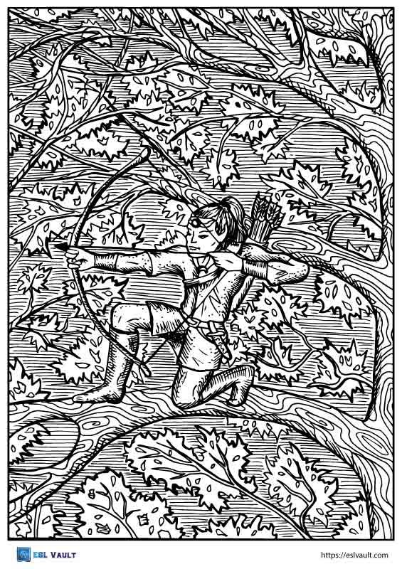 mythical creature elf coloring page for adults