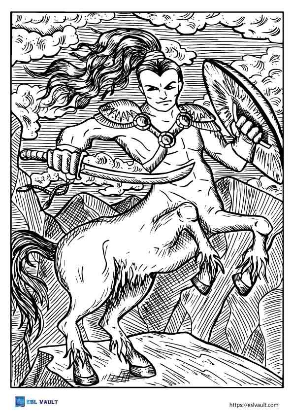 mythical creatures coloring pages centaur
