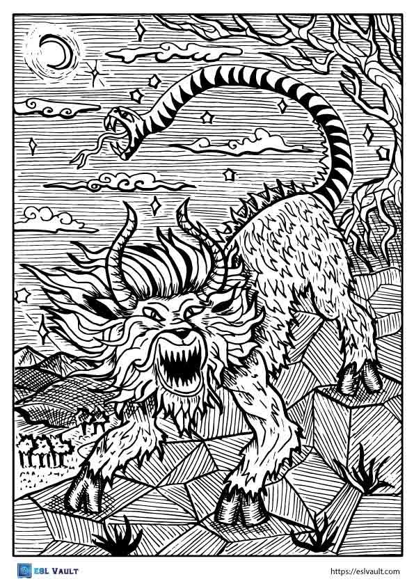 mythical creatures coloring pages chimera