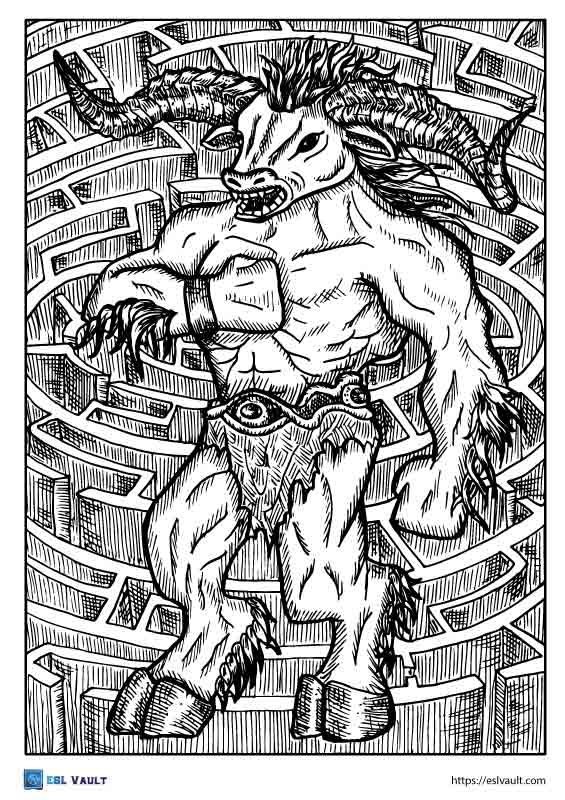 mythical creatures coloring pages minotaur