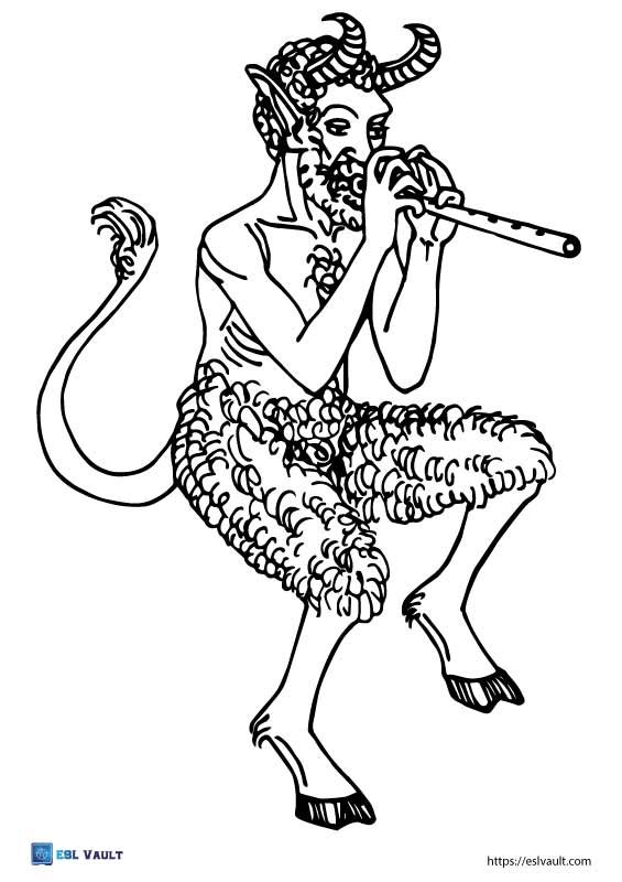 mythical creatures coloring pages satyr
