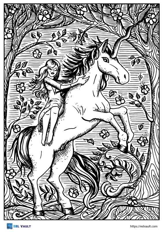 mythical creatures coloring pages unicorn