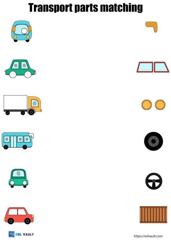 parts matching transport worksheet