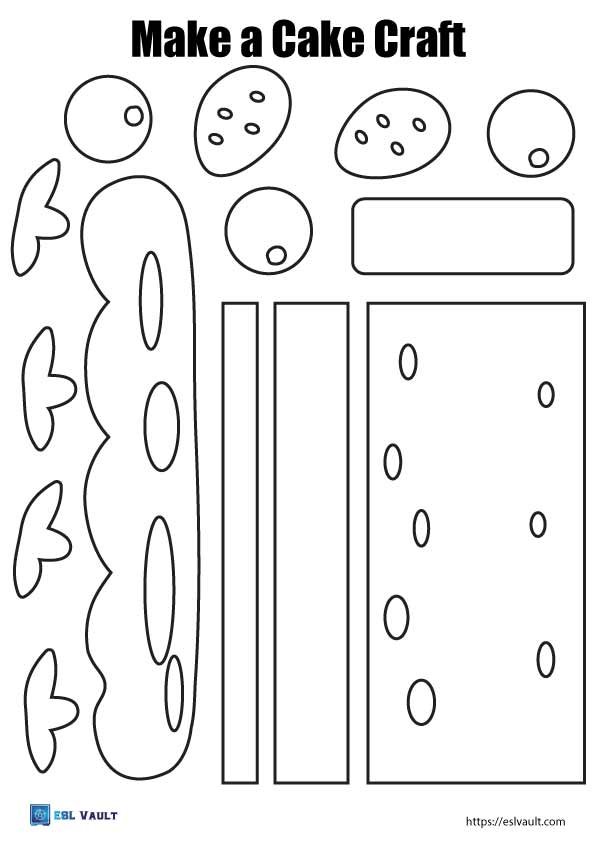printable food craft cake coloring