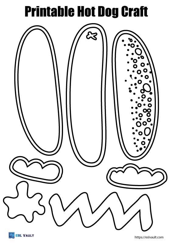 printable hot dog craft 2