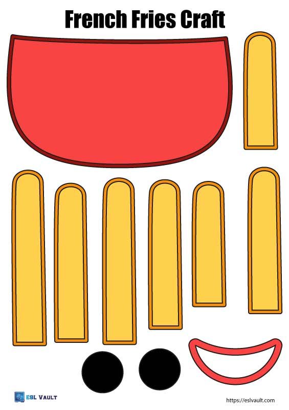 printable french fries food craft