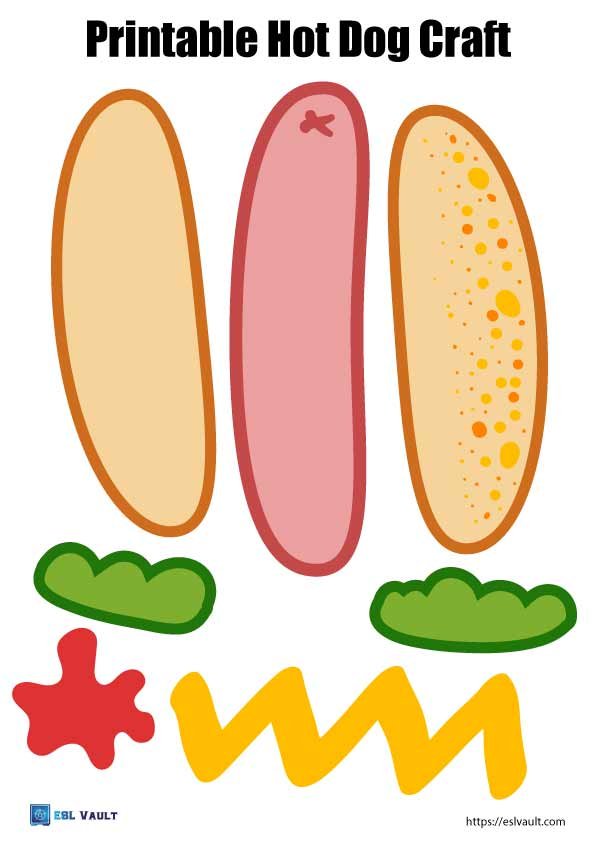 printable hot dog craft