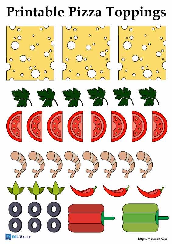 printable paper pizza toping 5