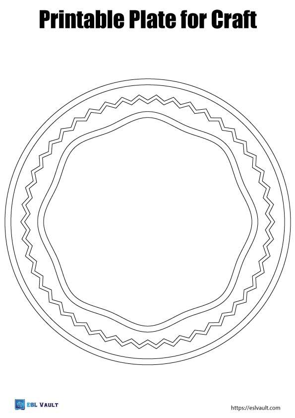 printable plate for food craft outline