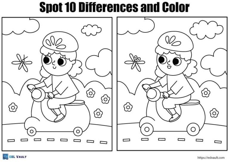 scooter spot the difference worksheet