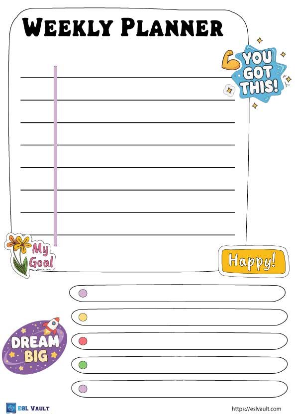 vertical weekly planner for students