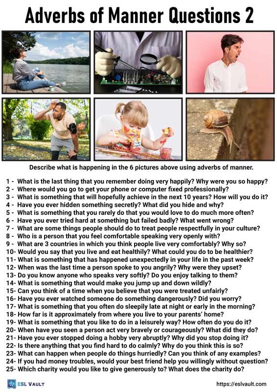 adverbs of manner questions 2