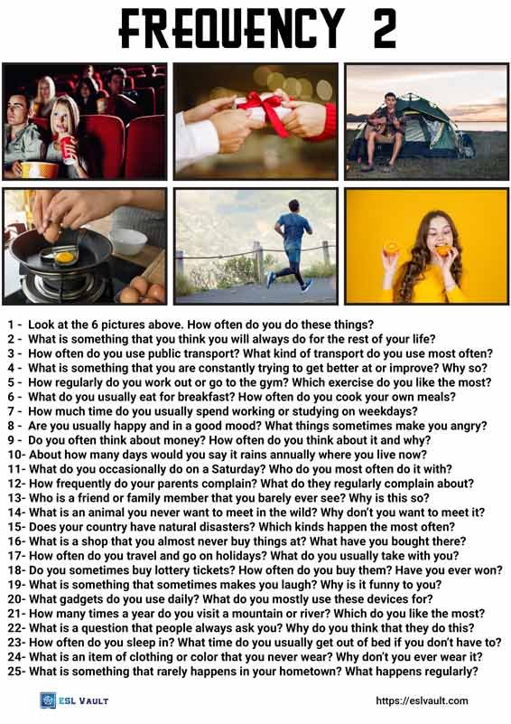 adverbs of frequency questions