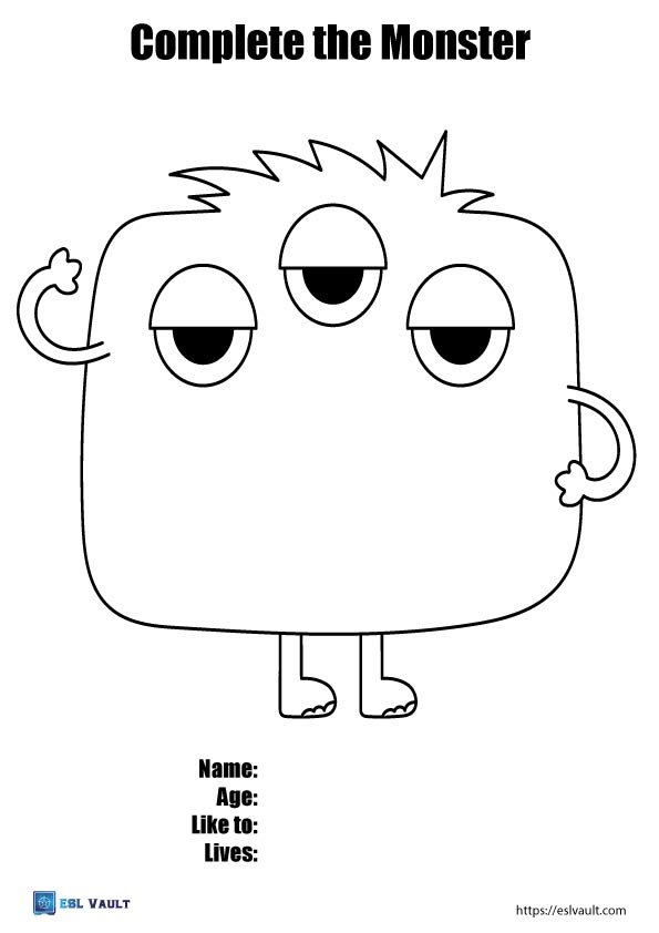complete the monster for kids pdf 1