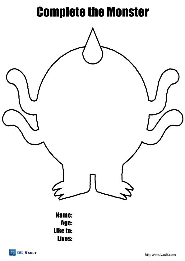 complete the monster drawing for kids