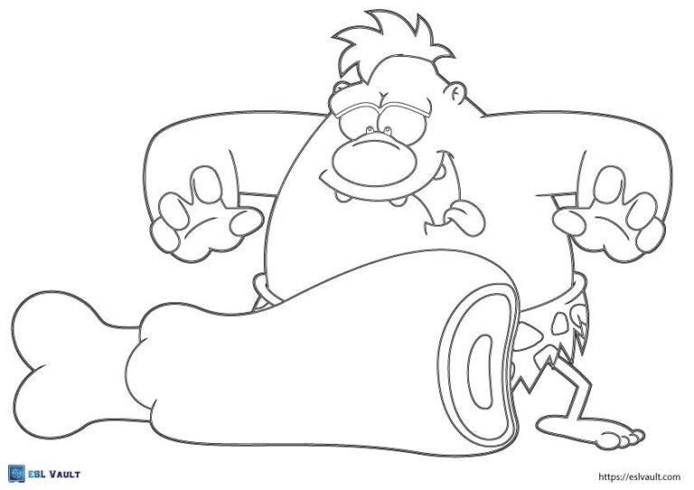 cute stone age coloring page for kids