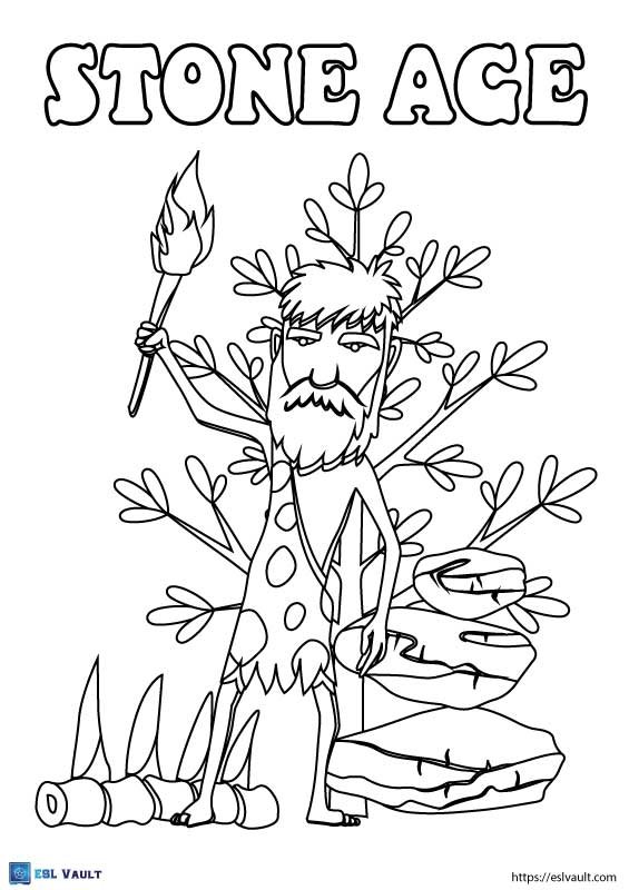 free printable stone age coloring pages