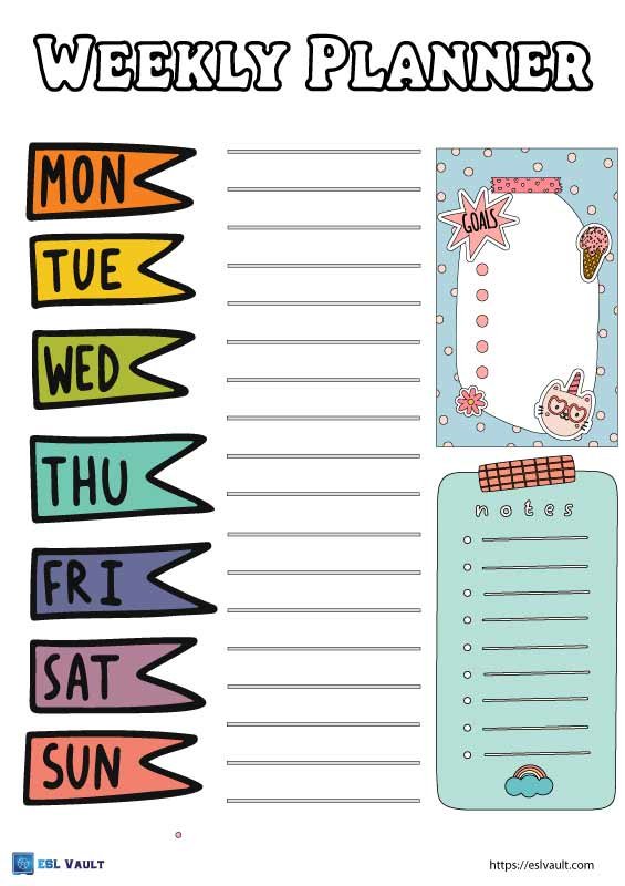 free weekly planner for school