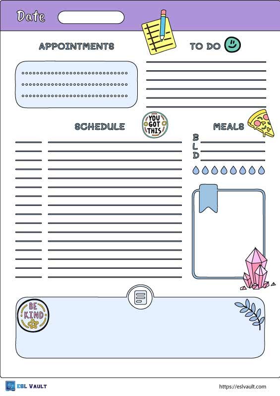 free weekly planner for students printable