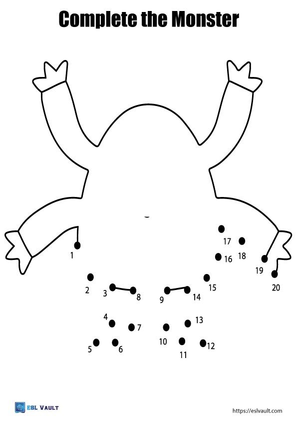 monster drawing for kids join the dots