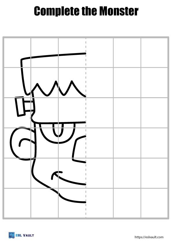 monster drawing for kids worksheet